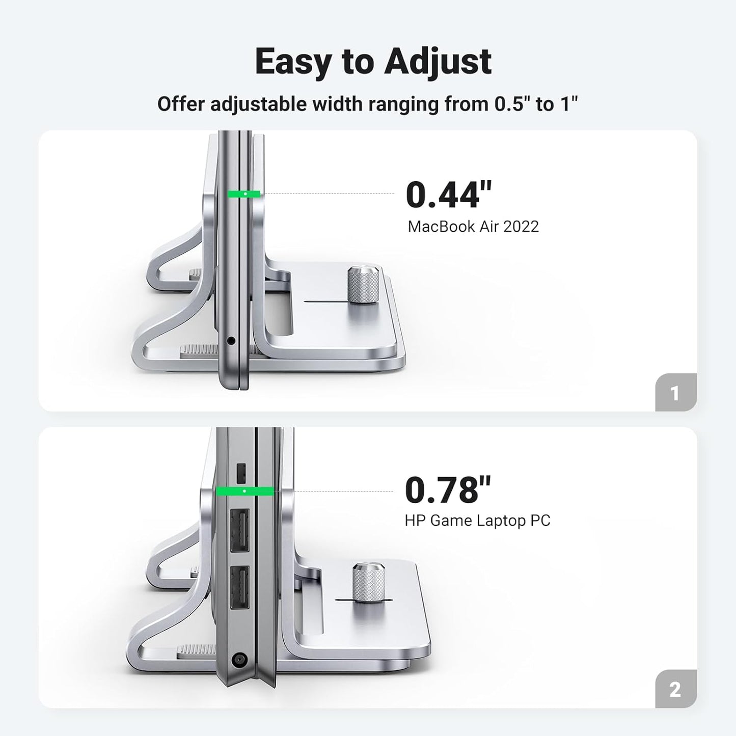 Adjustable Vertical Aluminum Laptop Stand – Single, Dual & Triple Slots