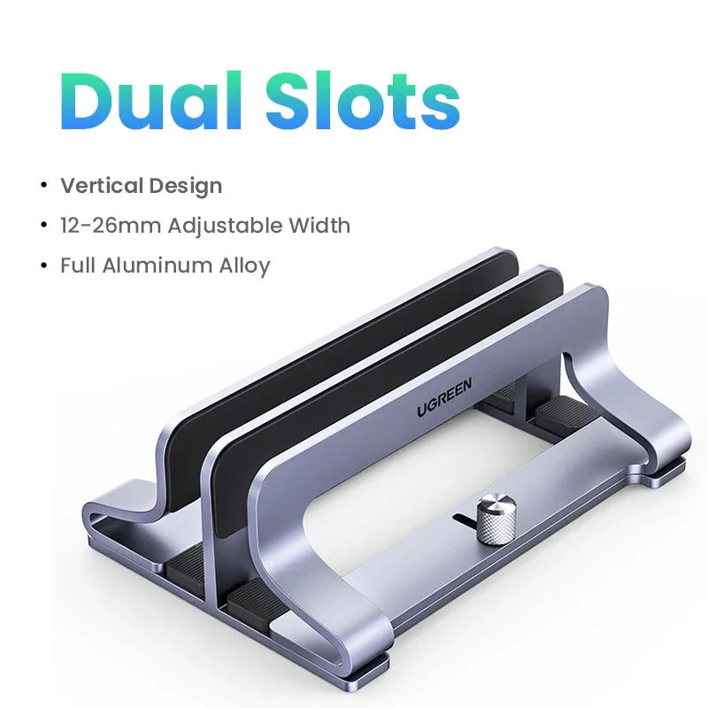 Adjustable Vertical Aluminum Laptop Stand – Single, Dual & Triple Slots