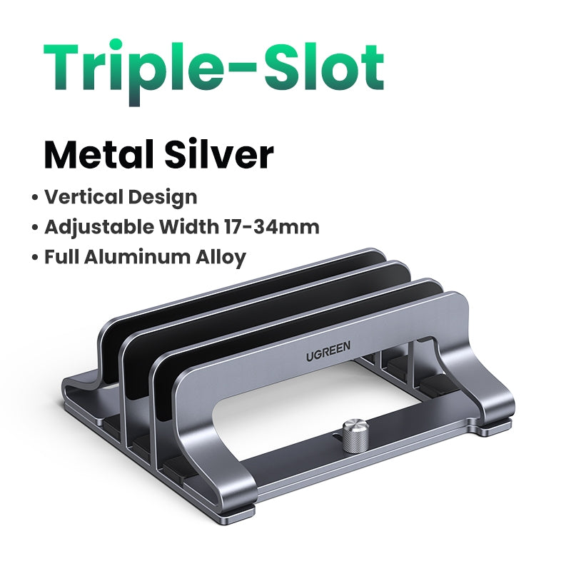 Adjustable Vertical Aluminum Laptop Stand – Single, Dual & Triple Slots